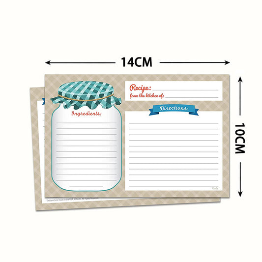 25 Double Sided Recipe Cards 4 x 5.5 Inch