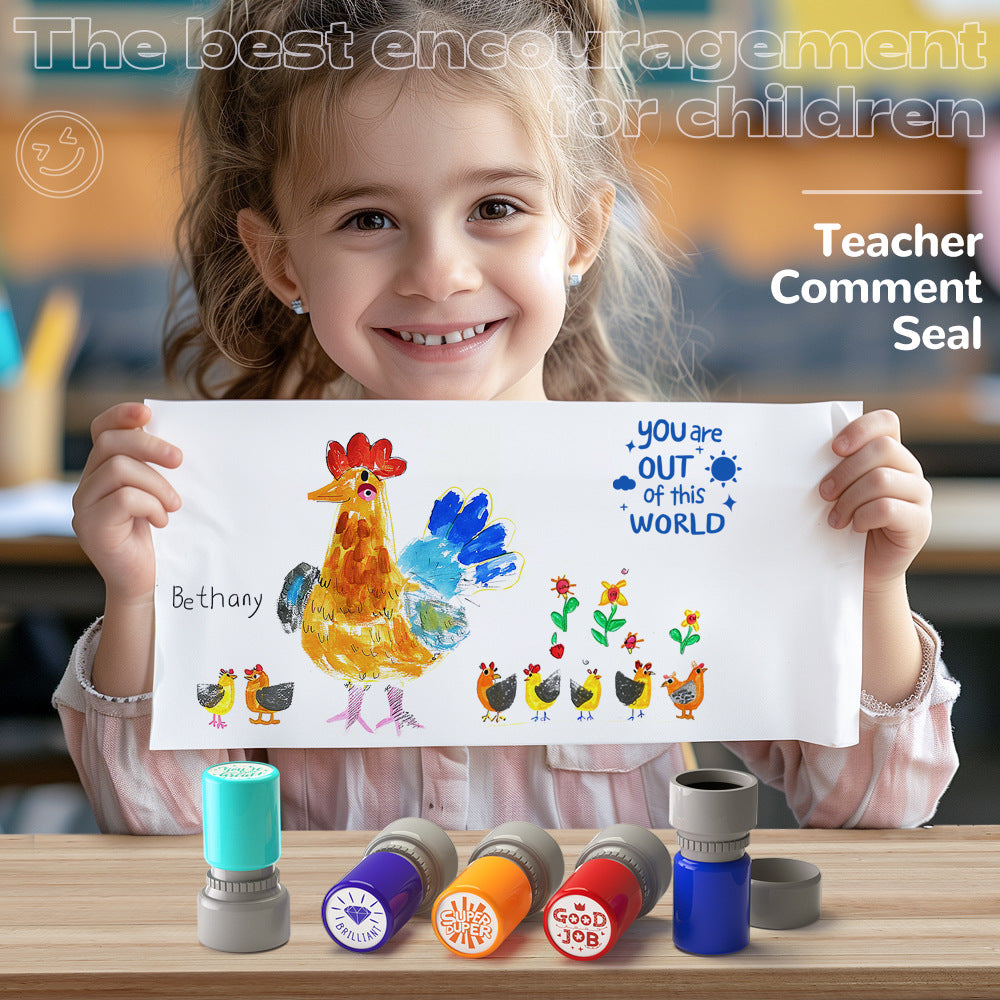 5-Piece Set of Grading Teacher Stamps Self Inking
