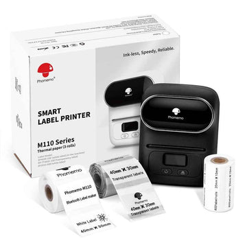 Phomemo M110 Label Maker Thermal Printer with 3 Roll Paper - TTpen