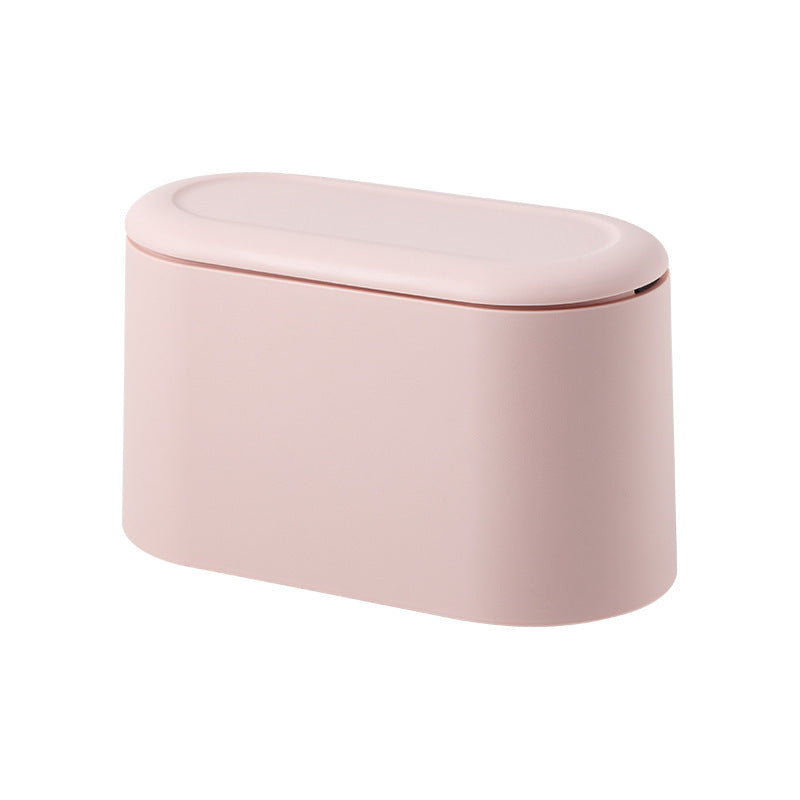 Mini Trash Can with Lid Removable Pop Up Countertop Wastebasket Pink