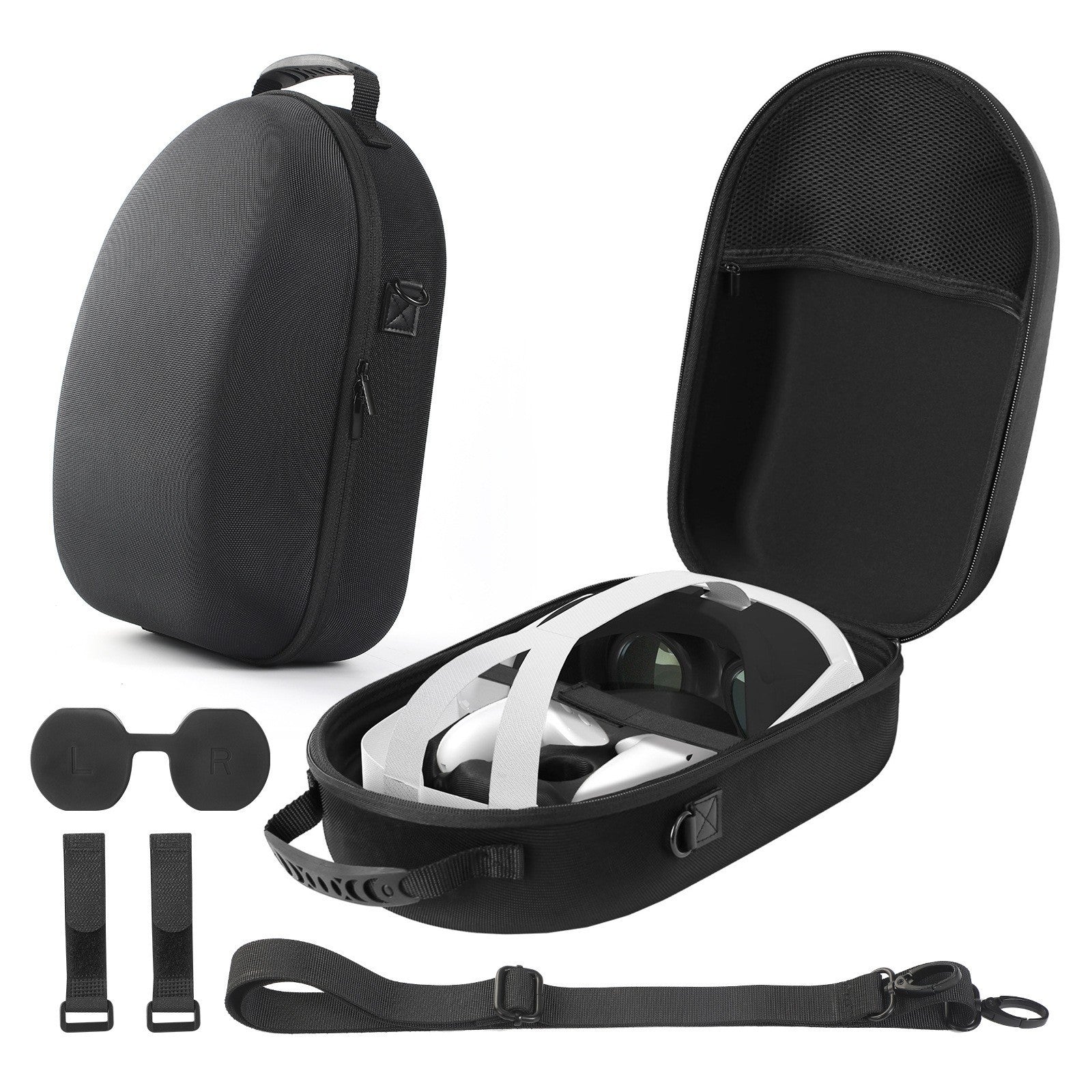 VR Handlebar Organizer Hard Travel Case for Meta Quest VR 3 Black