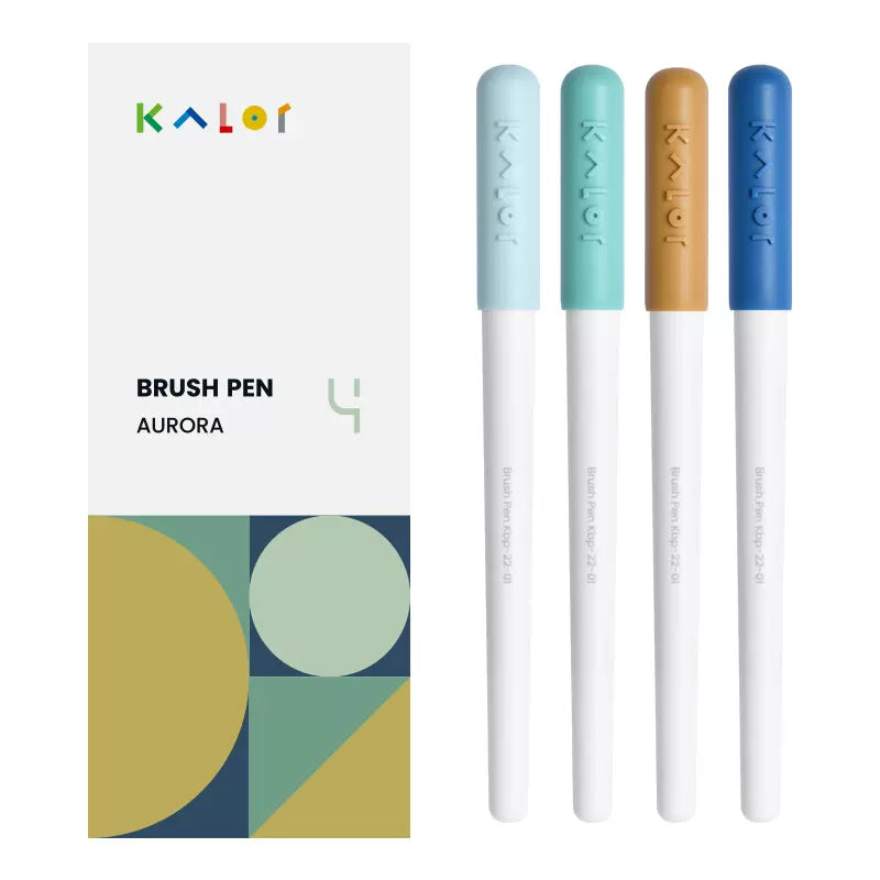 Kalor Brush Pen for Drawing- Hard - 4 Colors Set
