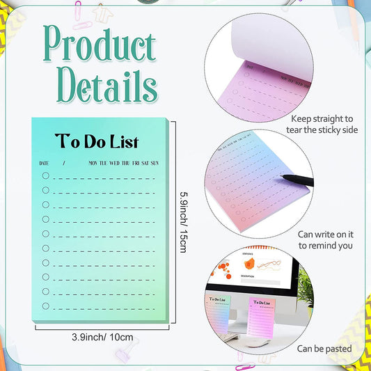 8 Pack To Do List Sticky Notes,400 Sheets,4 x 6 Inches