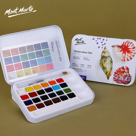 MONT MARTE 27 Piece Premium Watercolor Cake Set