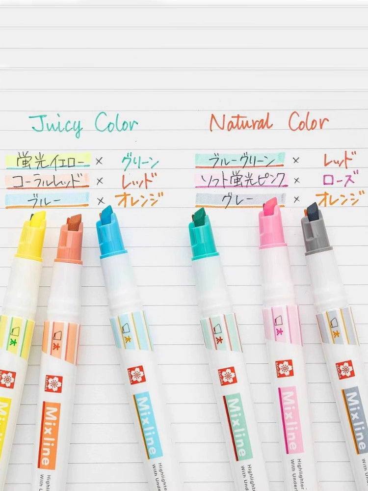 SAKURA Mixline Highlighter Marker Pens 3 Color Set