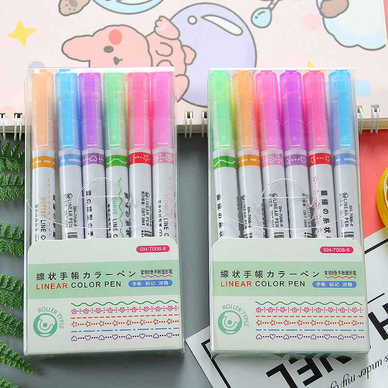 6pcs Curve Highlighter Craft Pens 2 Pack - TTpen