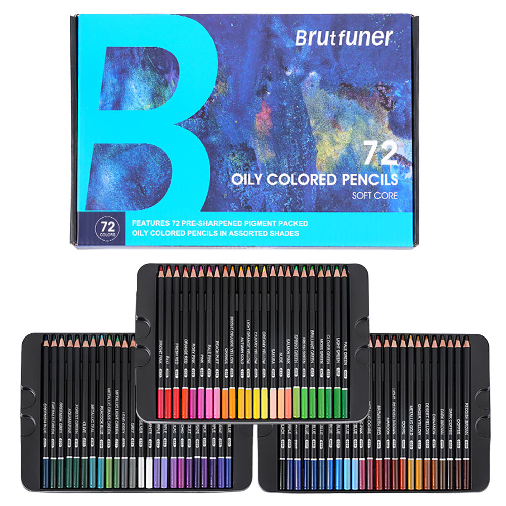 BRUTFUNER H900 Oil-Based Colored Pencils | Black Barrel | 72/120