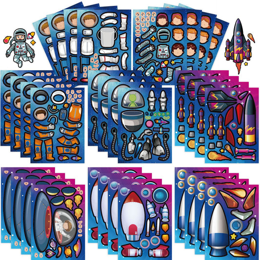 32 Sheets Universe Theme Make Your Own Stickers for Kids