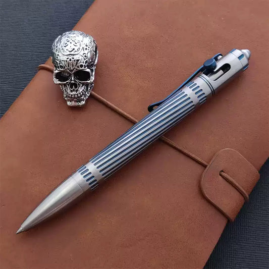Titanium tactische pen voor EDC & zelfverdediging met 3 navullingen