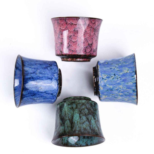 Small Ceramic Coffee Tea Cup 4 Color Set 120ml