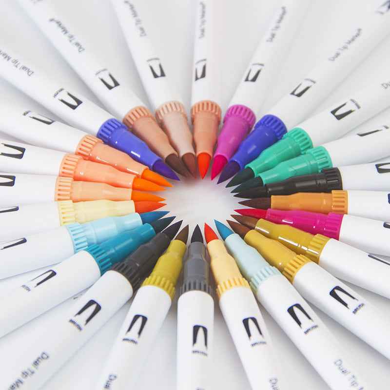 100/120/132 Colors Dual Tip Brush Art Marker Pens - TTpen