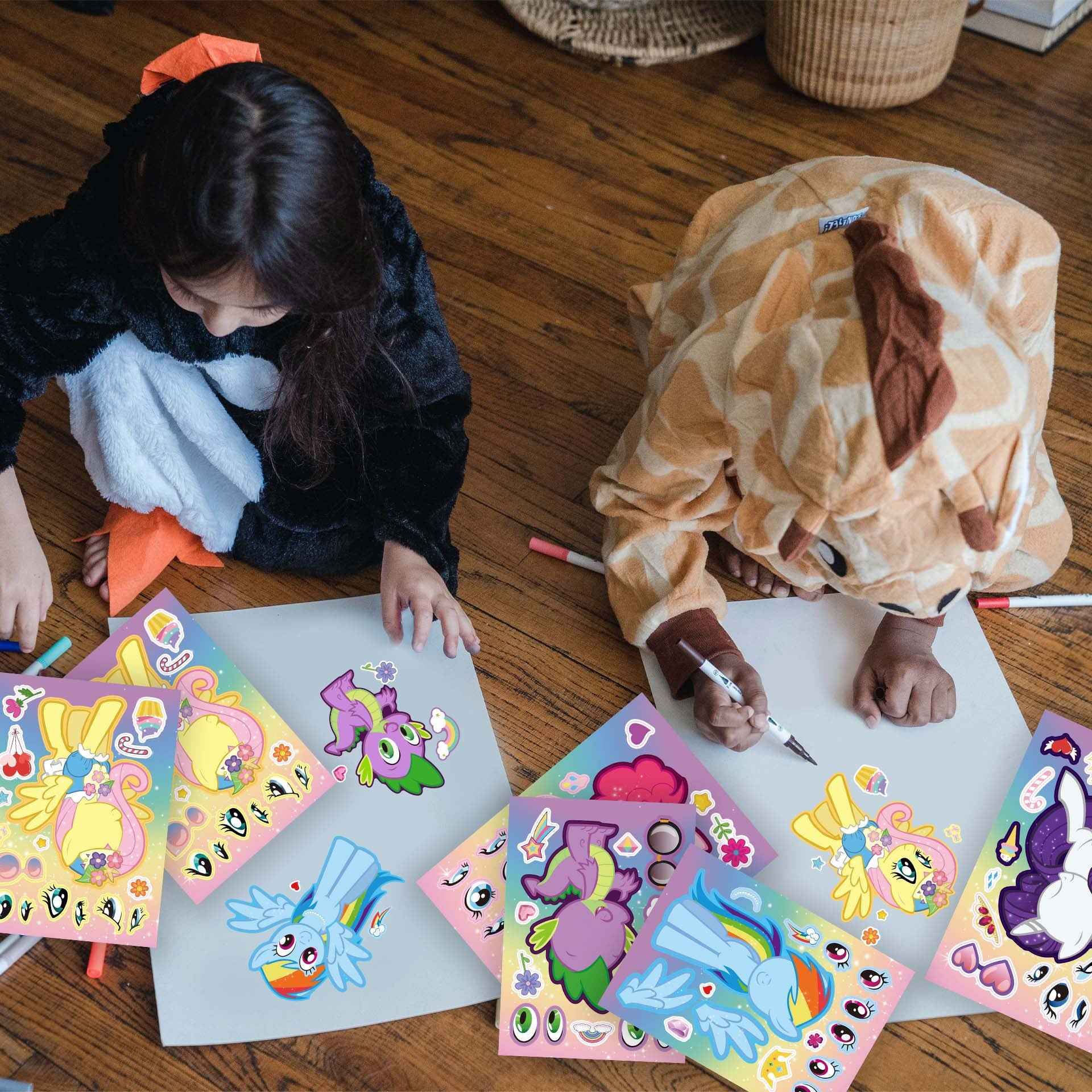 32 Sheets My Little Pony Make a Face DIY Stickers for Kids - TTpen