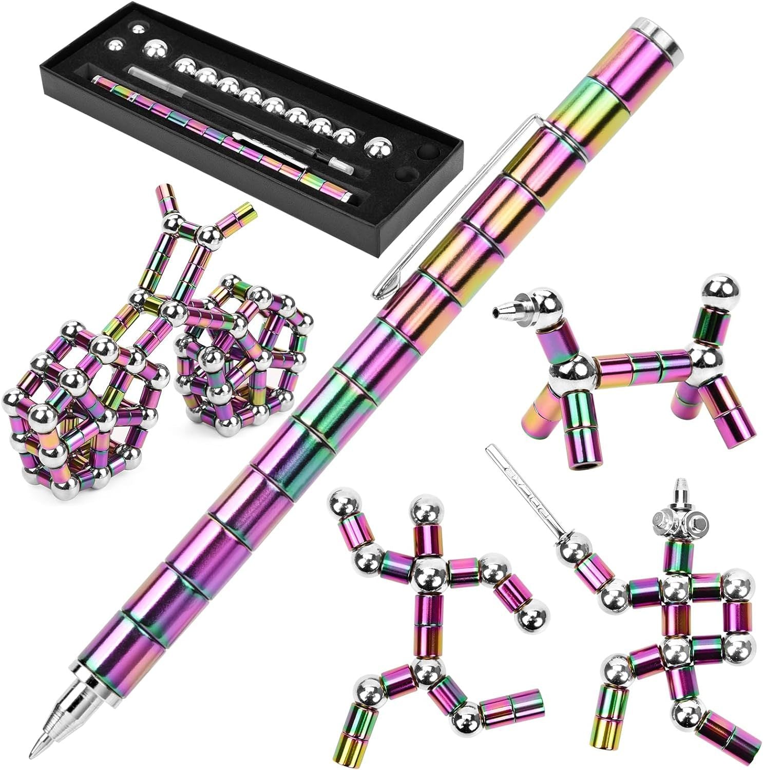 Metal Fidget Magnetic Pen Toy Gift Colorful