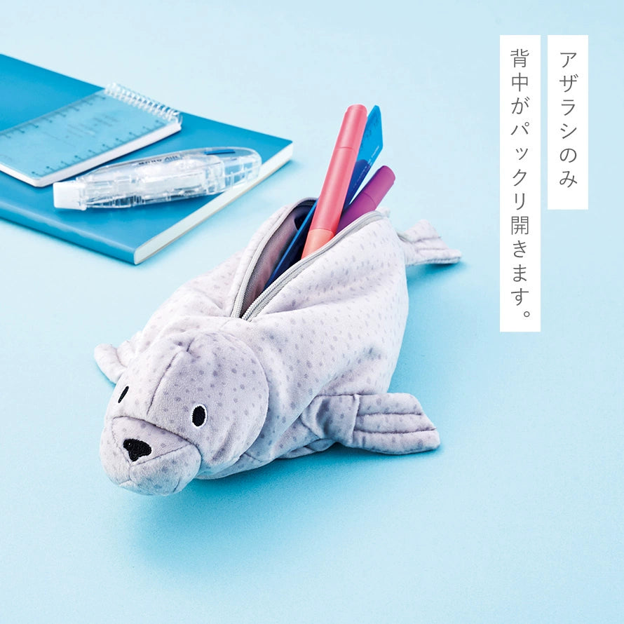 SetoCraft Japan Ocean Animal Plush Pencil Case Whale/Seal/Frog/Axolotl