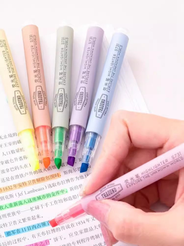 DELI 6 Color Highlighters Chisel Tip Pen for Bible School