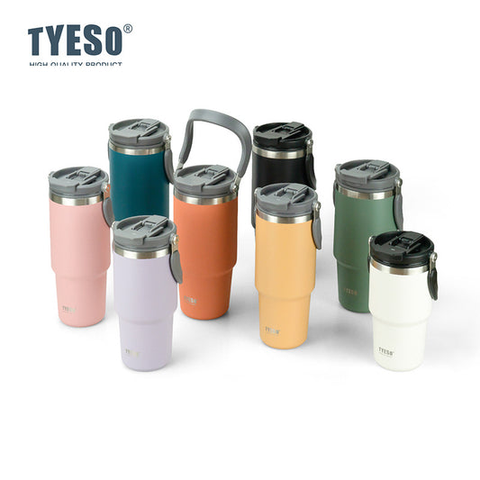 Tyeso 20/25/30 oz Insulated Tumbler with Handle and Straw Lid