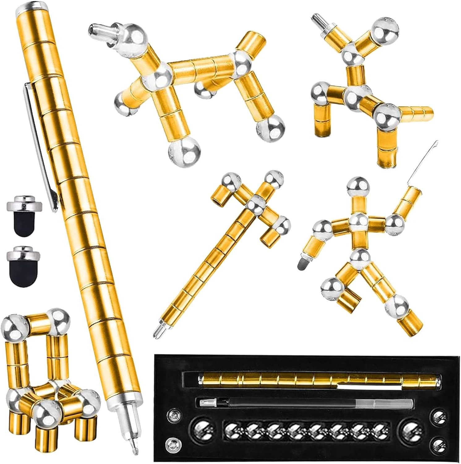 Metal Fidget Magnetic Pen Toy Gift Gold