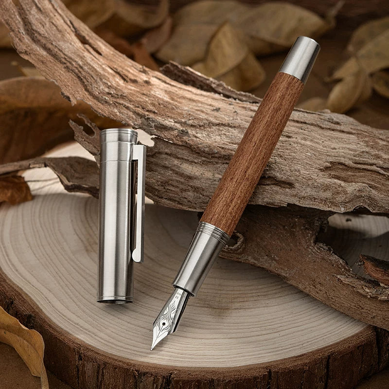 HONGDIAN 1866S Wood Fountain Pen | Sappanwood | Soft Flex Nib