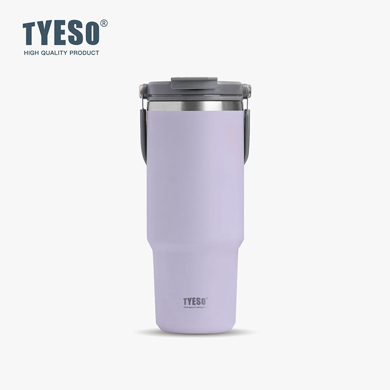 Tyeso 20/25/30 oz Insulated Tumbler with Handle and Straw Lid Purple