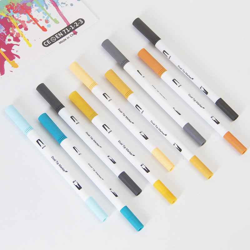 100/120/132 Colors Dual Tip Brush Art Marker Pens - TTpen