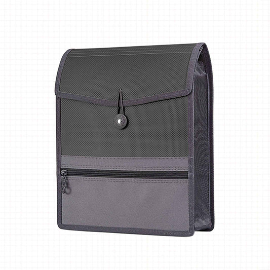 4 Pack Vertical File Folders with Front Zip Pocket,A4/Letter Size Black - TTpen
