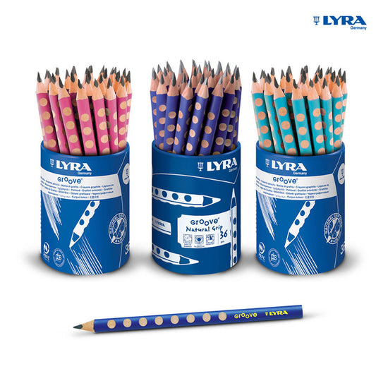LYRA Groove Graphite Triangular B Pencils,36 Pieces