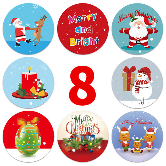 500Pcs 1.5 Inch Merry Christmas Stickers Adhesive Labels