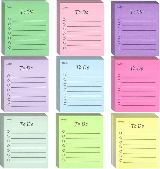 To Do List Sticky Notes Memo,50 Sheets/pad,9 Colors,10x7cm - TTpen