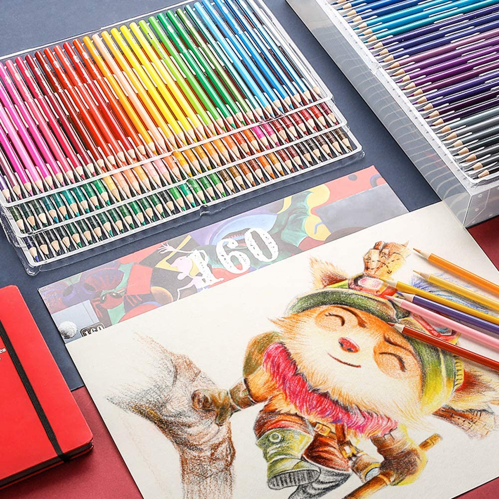 BRUTFUNER 160 Colors Oily Art Pre-Sharpened Coloured Pencils Set
