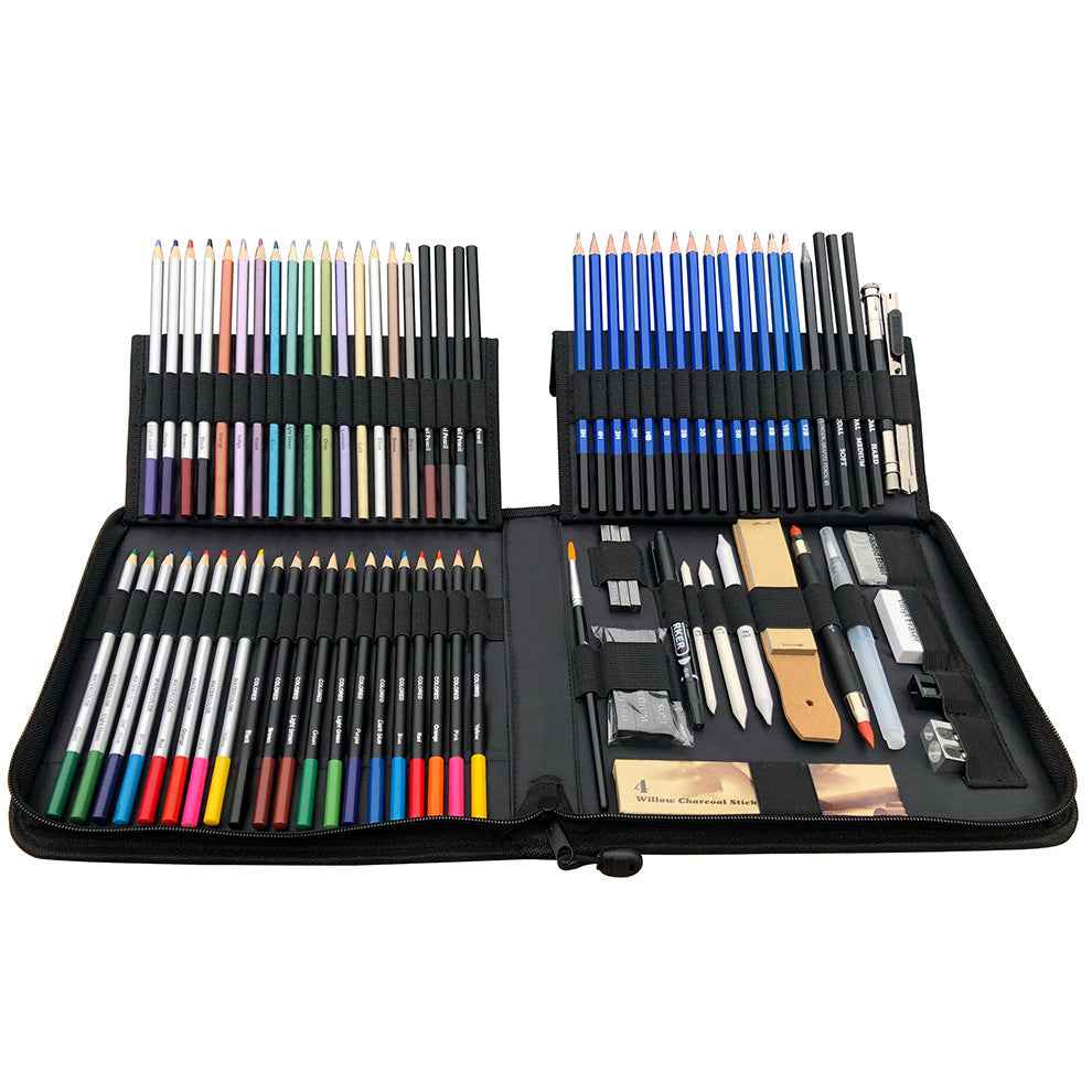 KALOUR 83 Piece Art Drawing Supplies Colored Sketching Pencils Set - TTpen