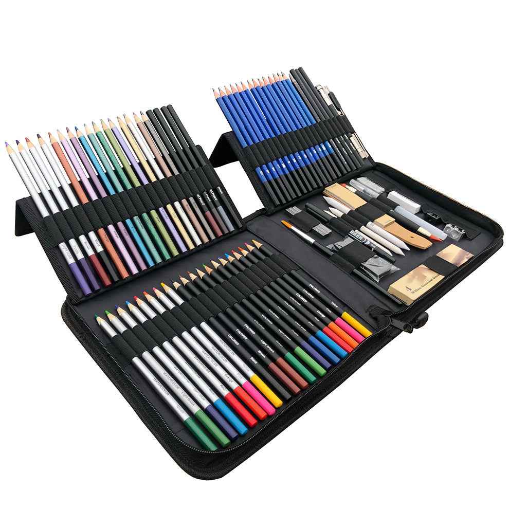 KALOUR 83 Piece Art Drawing Supplies Colored Sketching Pencils Set - TTpen