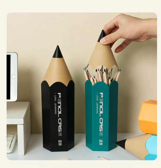 Pencil Shaped Pen Holder,Double Layer Desktop Pencil Storage Organizer
