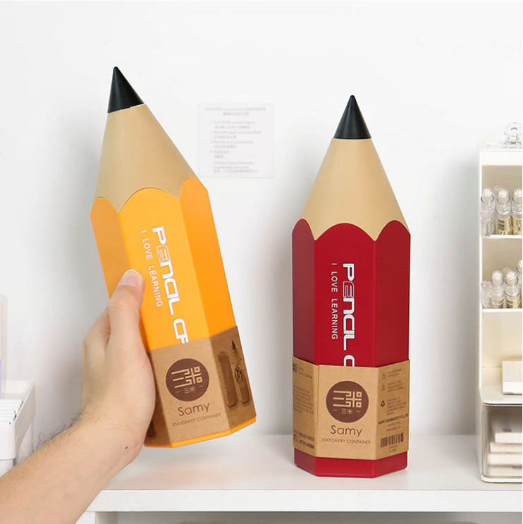 Pencil Shaped Pen Holder,Double Layer Desktop Pencil Storage Organizer