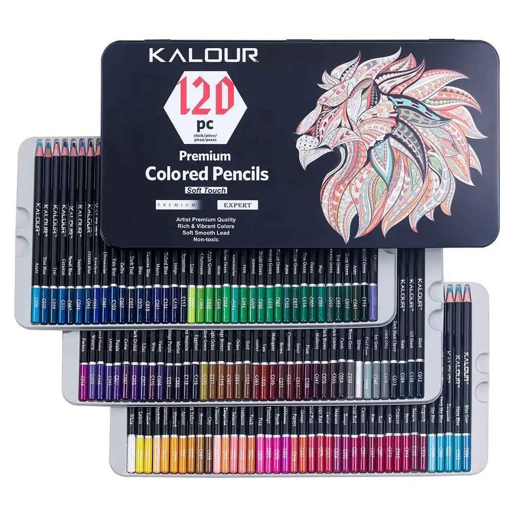 KALOUR 120 Premium Colored Pencils Set for Adult Coloring Books Soft C