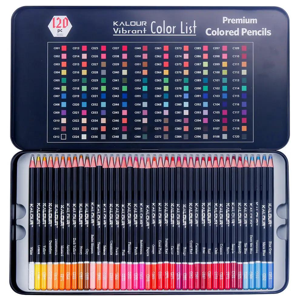 KALOUR 120 Premium Colored Pencils Set for Adult Coloring Books Soft Core