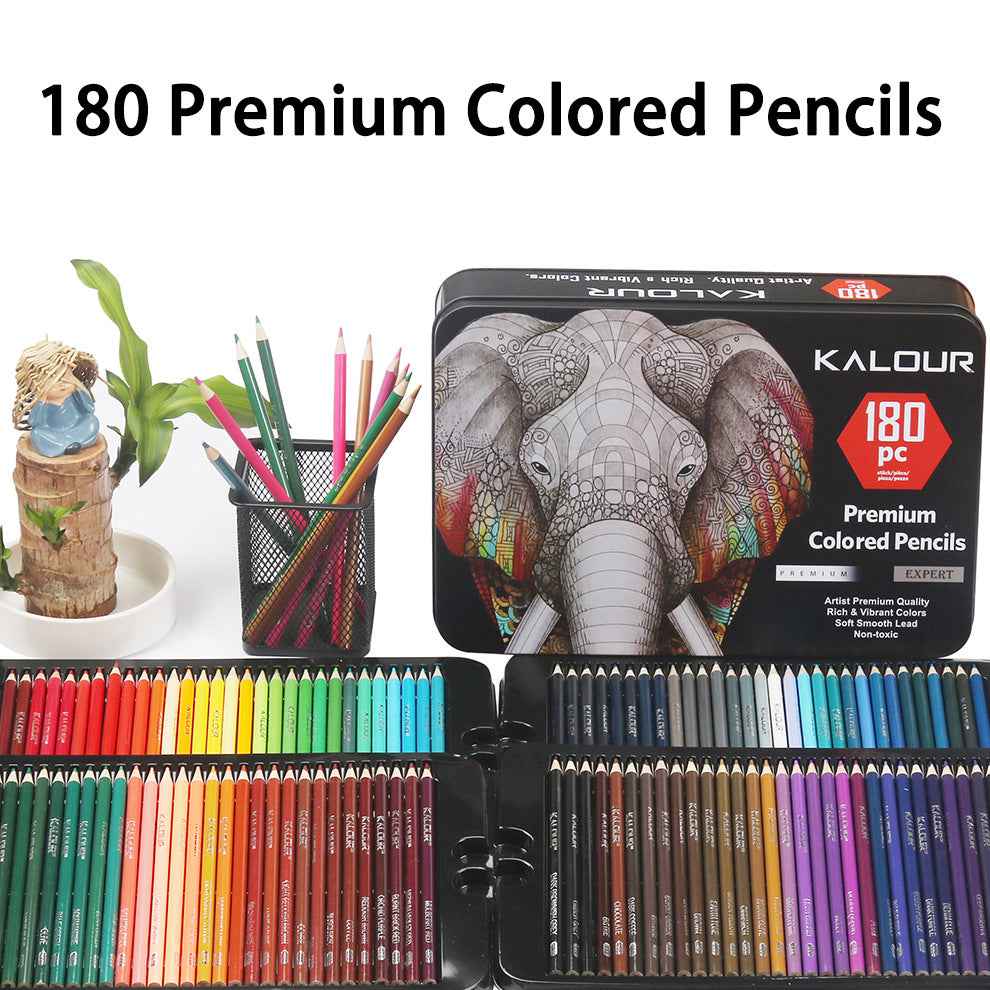 KALOUR 180 Oil Based Colored Pencil Set for Adults Artists Kids Tin Box - TTpen