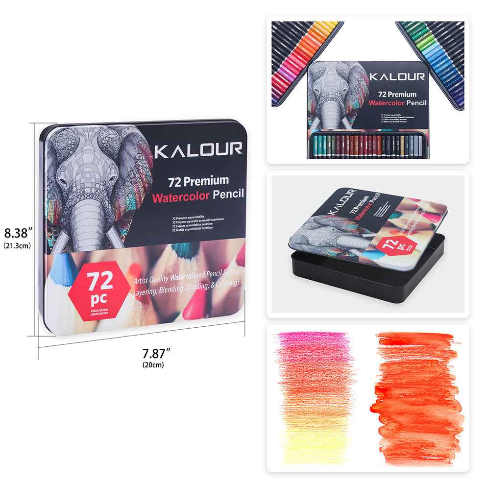 KALOUR 72 Watercolor Pencils Professional Art Drawing Pencil Set - TTpen
