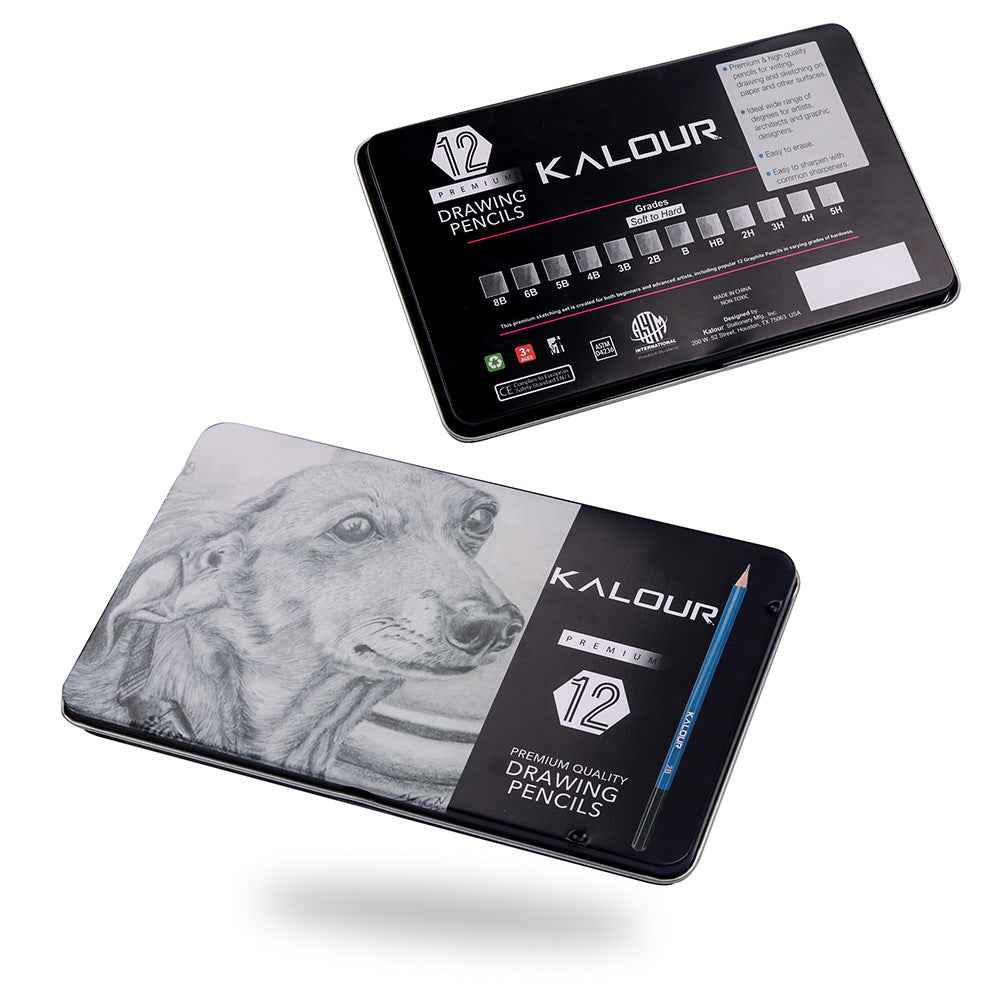 KALOUR 12 Pieces Professional Drawing Sketching Graphite Pencils Set - TTpen