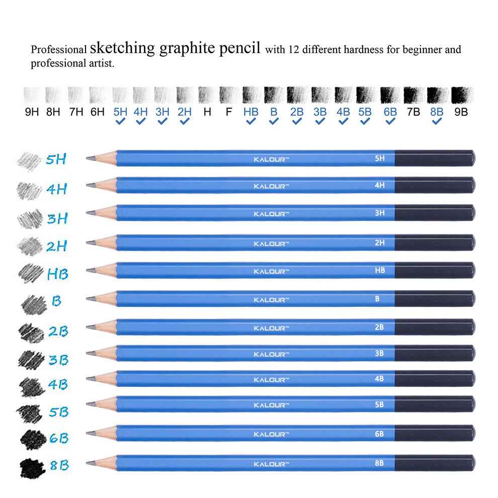 KALOUR 12 Pieces Professional Drawing Sketching Graphite Pencils Set - TTpen