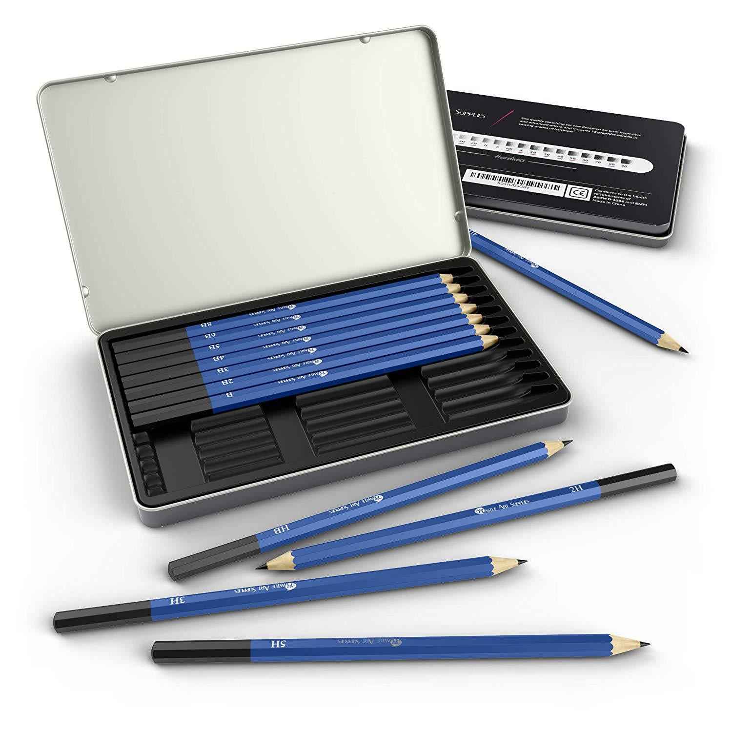 KALOUR 12 Pieces Professional Drawing Sketching Graphite Pencils Set - TTpen