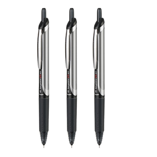 Pilot Hi-Tecpoint V5 0.5mm Retractable Liquid Ink Rollerball Pen 3PCS