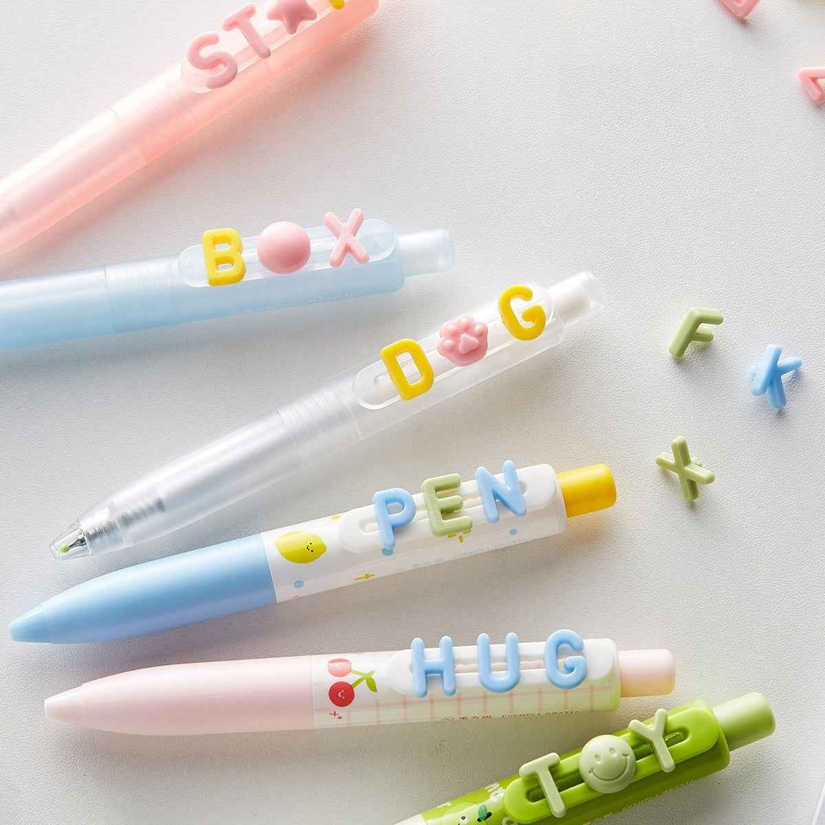 Pocket Gel Pen 0.5MM Black Ink 3 Pack with DIY Letter & Heart