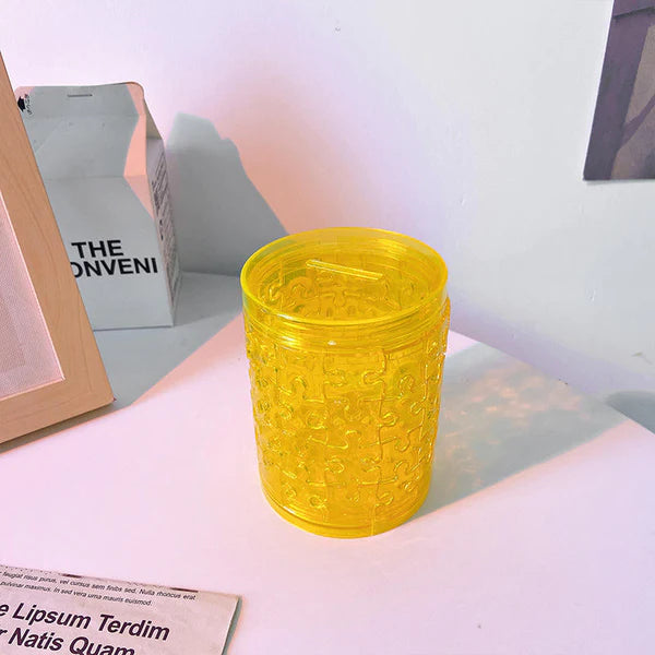 Transparent Puzzle Pen Holder Yellow