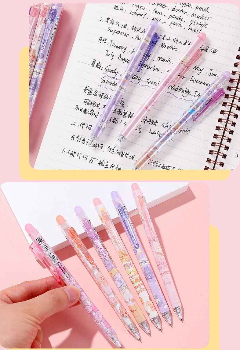 SHANDS Cheese Rabbit Erasable Gel Pens 12 Pack(6 Blue 6 Blue Ink)