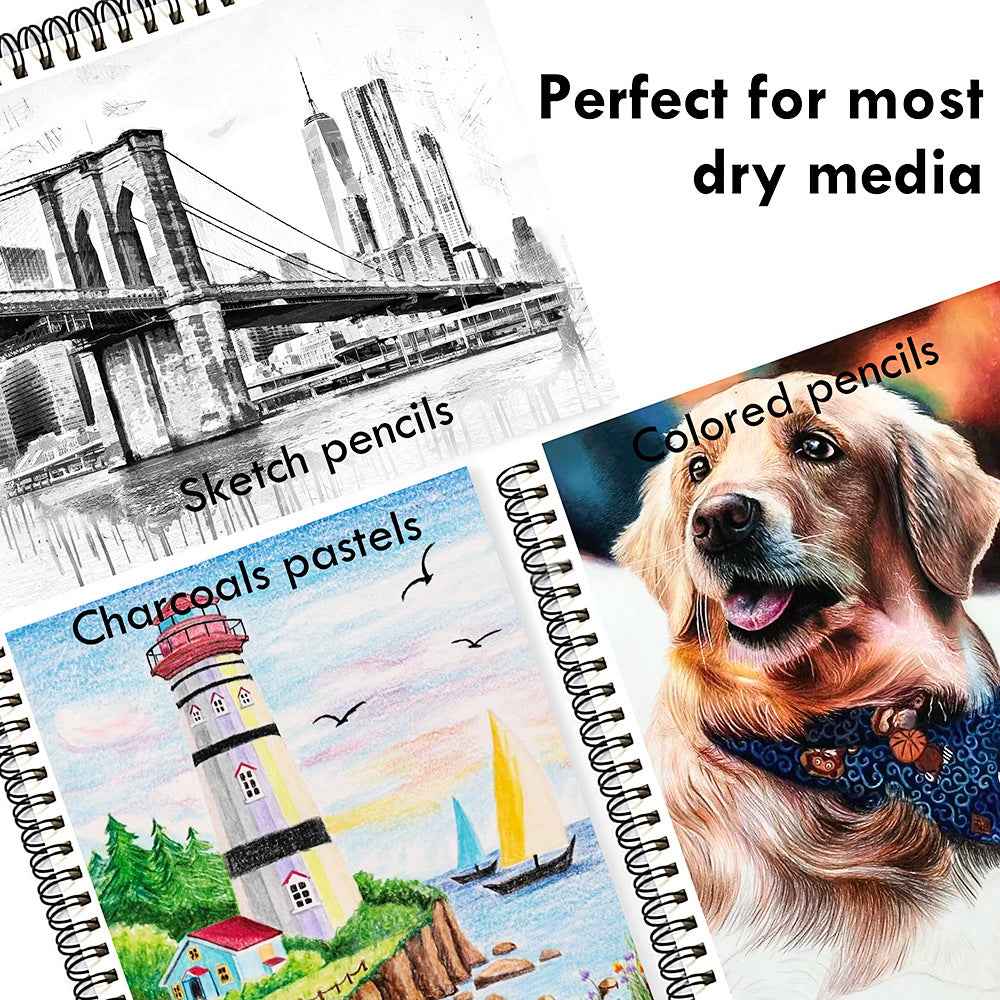 KALOUR Sketchpad 9X12" Inch (68lb/100g),100 Sheets Paper(2 Pack)