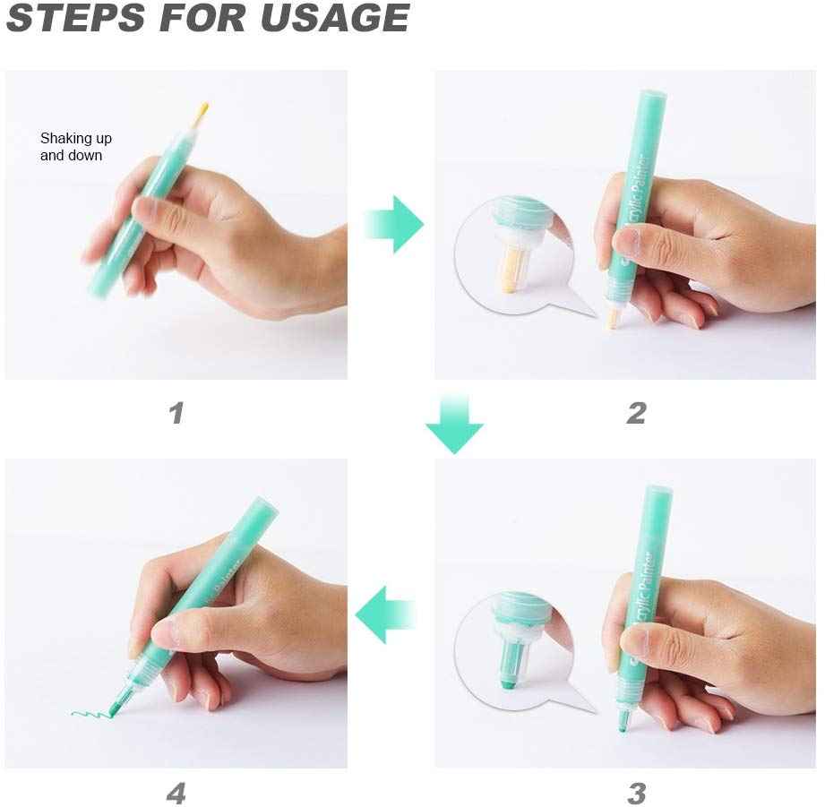 STA 1000 Acrylic Painter Marker Pens 24 Color for Glass Rock Wood Canvas - TTpen