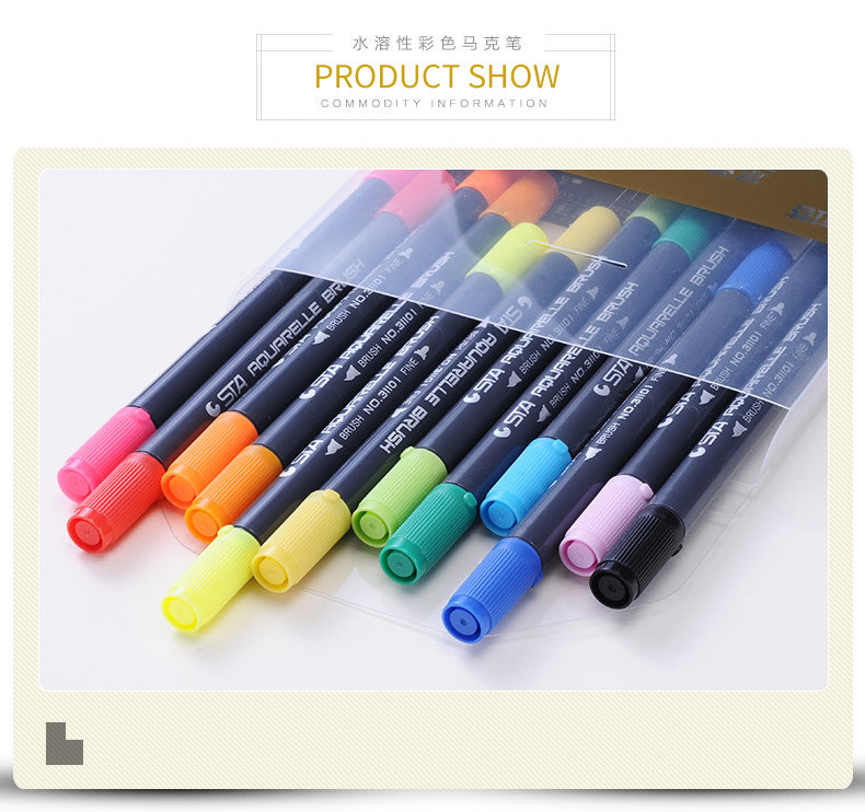 STA 3110 24 Color Double-Ended Watercolour Brush Pen