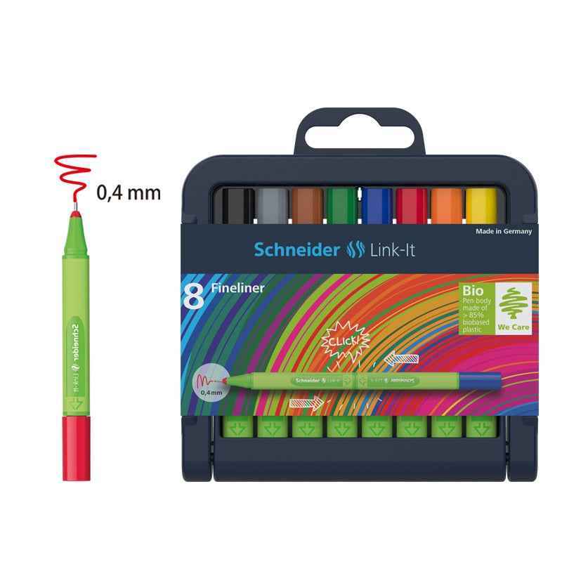 Fineliner Schneider Novus Linkit 1 | Punta 1 Mm | Confezione Da 8 Colori | Doppia Punta Modulare - 2