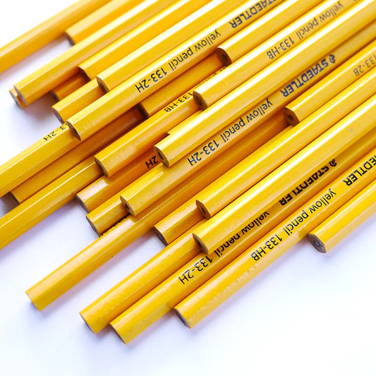 STAEDTLER 133 Yellow Pencils,UN-Sharpened HB/2H/2B,12 Pack