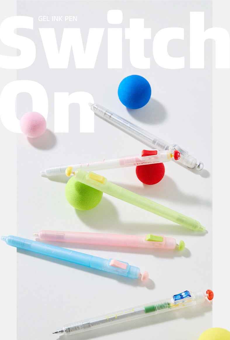 Switch On 0.5mm Black Ink 6-Color Gel Pen Set – Stress Relief Click Pens